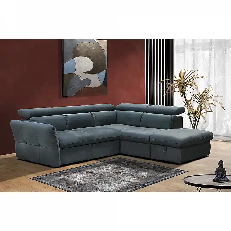 LIBERTA MONSERAT ΚΑΝΑΠΕΣ ΚΡΕΒΑΤΙ ΓΩΝΙΑ ΔΕΞΙΑ PETROL 254x224x90cm