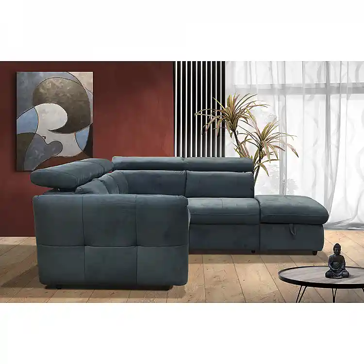 LIBERTA MONSERAT ΚΑΝΑΠΕΣ ΚΡΕΒΑΤΙ ΓΩΝΙΑ ΔΕΞΙΑ PETROL 254x224x90cm