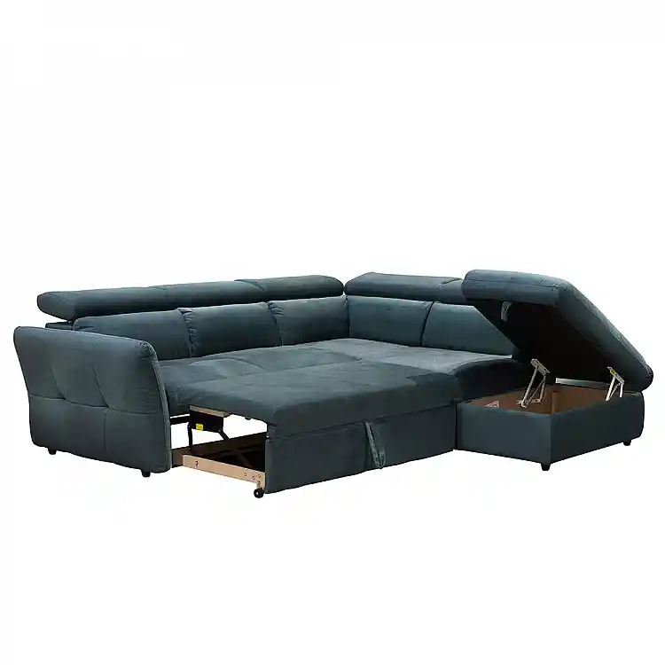 LIBERTA MONSERAT ΚΑΝΑΠΕΣ ΚΡΕΒΑΤΙ ΓΩΝΙΑ ΔΕΞΙΑ PETROL 254x224x90cm