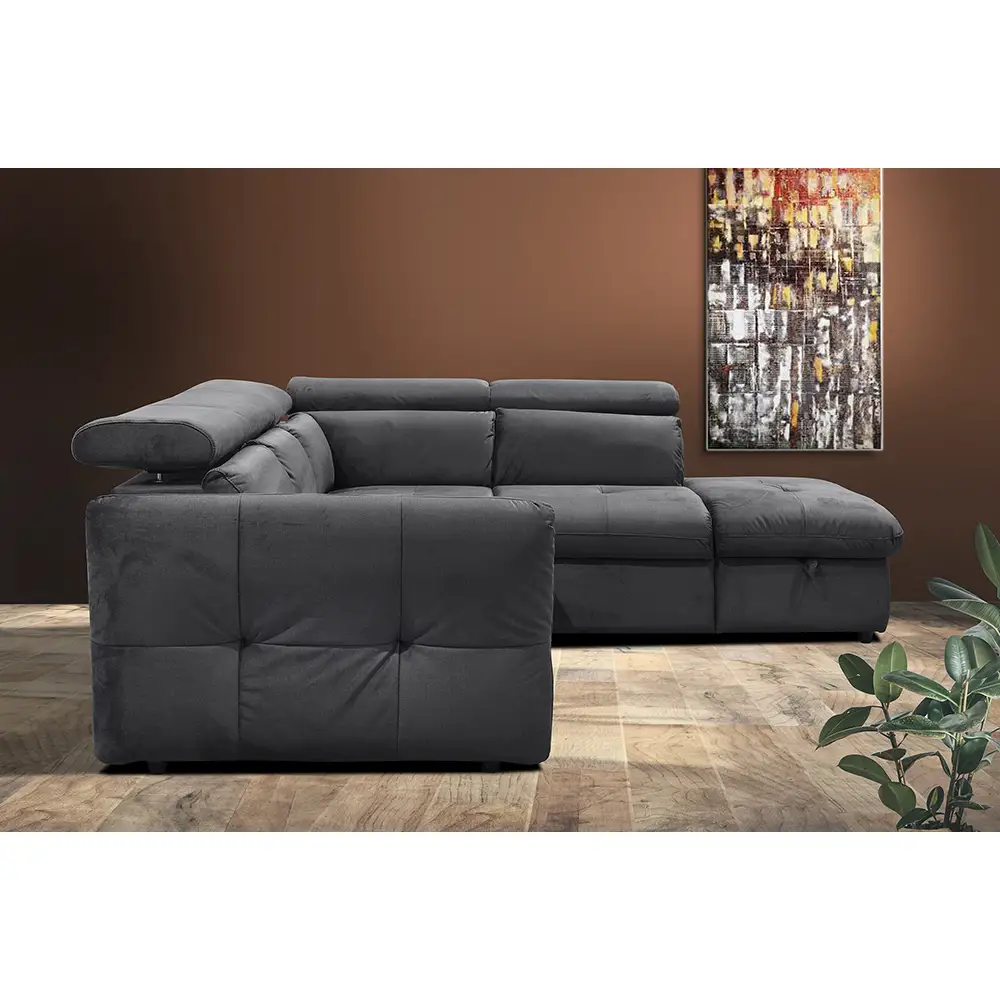 LIBERTA MONSERAT ΚΑΝΑΠΕΣ ΚΡΕΒΑΤΙ ΓΩΝΙΑ ΔΕΞΙΑ ΑΝΘΡΑΚΙ 254x224x90cm