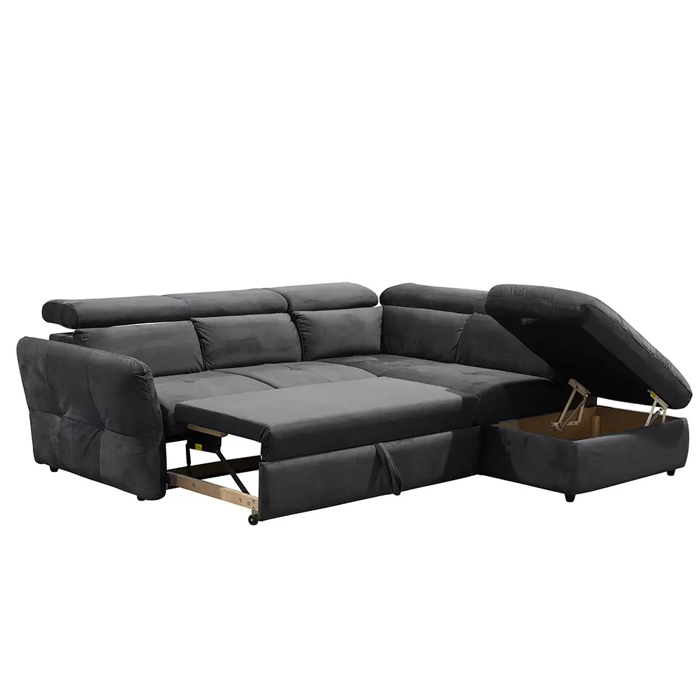 LIBERTA MONSERAT ΚΑΝΑΠΕΣ ΚΡΕΒΑΤΙ ΓΩΝΙΑ ΔΕΞΙΑ ΑΝΘΡΑΚΙ 254x224x90cm