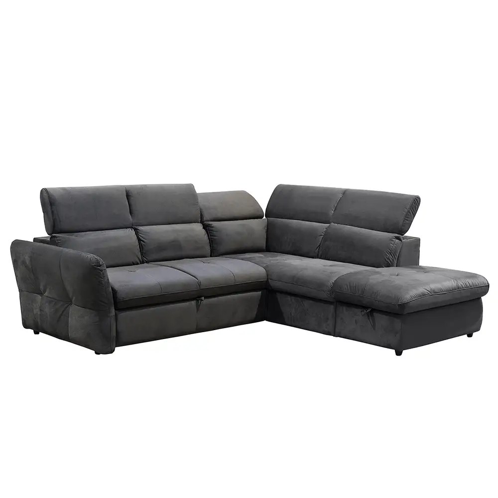 LIBERTA MONSERAT ΚΑΝΑΠΕΣ ΚΡΕΒΑΤΙ ΓΩΝΙΑ ΔΕΞΙΑ ΑΝΘΡΑΚΙ 254x224x90cm