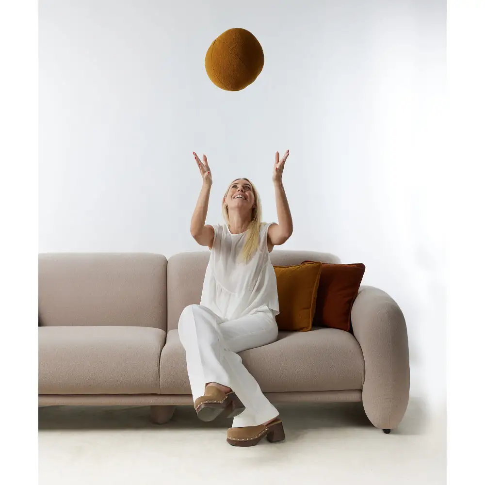 LIBERTA PUFFY ΚΑΝΑΠΕΣ 3ΘΕΣΙΟΣ CREAM 240x110x85cm