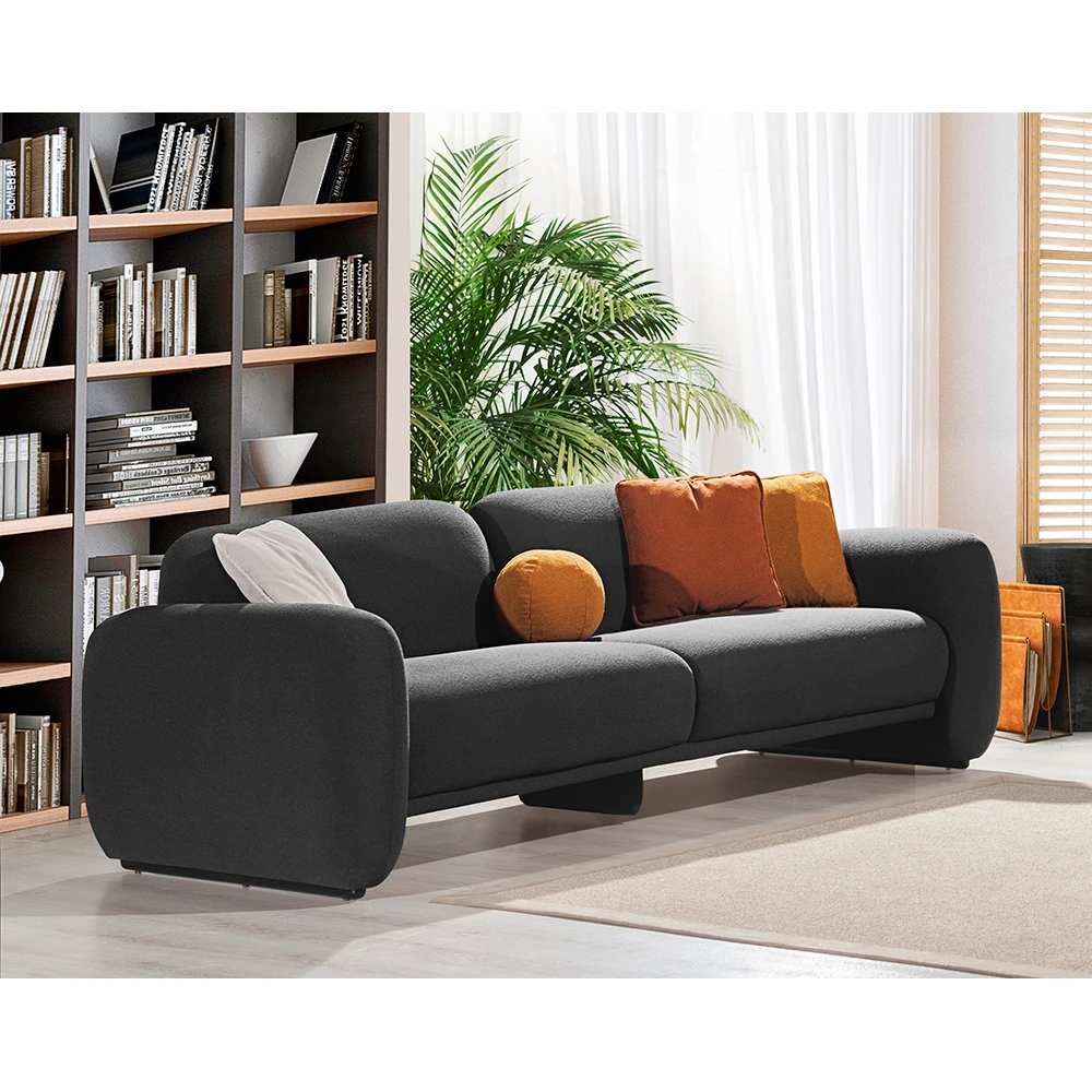 LIBERTA PUFFY ΚΑΝΑΠΕΣ 3ΘΕΣΙΟΣ ΓΚΡΙ ΣΚΟΥΡΟ 240x110x85