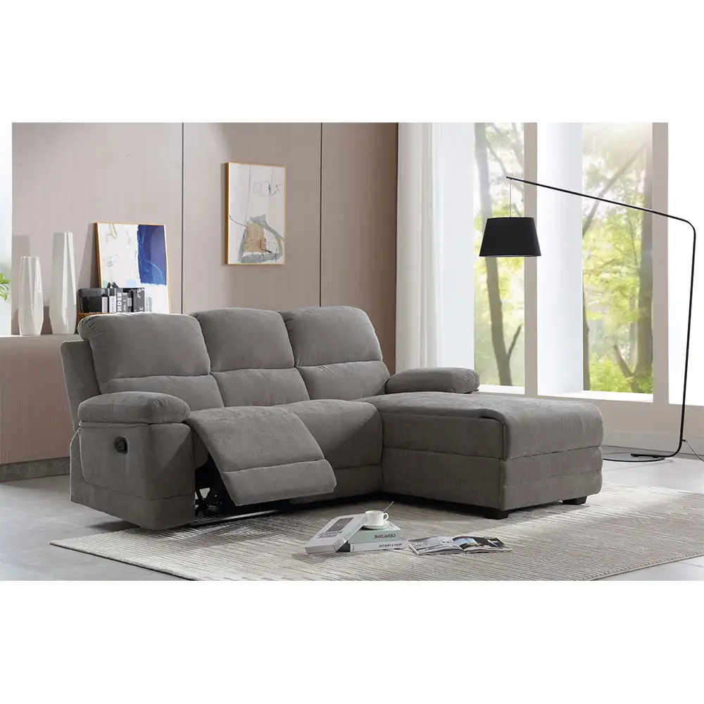 LIBERTA RELAX ΚΑΝΑΠΕΣ RECLINER ΓΩΝΙΑ ΔΕΞΙΑ ΓΚΡΙ 212x156x96cm