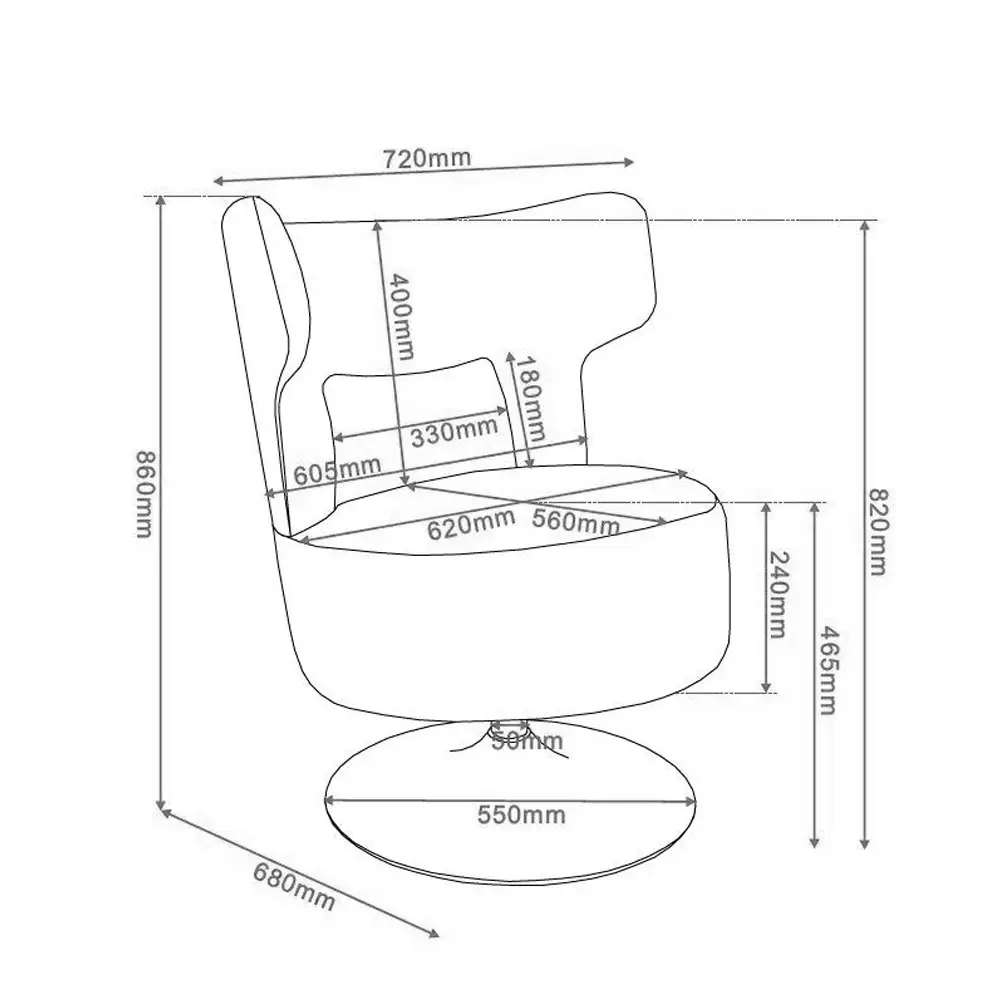 LIBERTA CANVAS ΠΟΛΥΘΡΟΝΑ ΠΕΡΙΣΤΡΕΦΟΜΕΝΗ ΠΟΡΤΟΚΑΛΙ 72x68x86cm