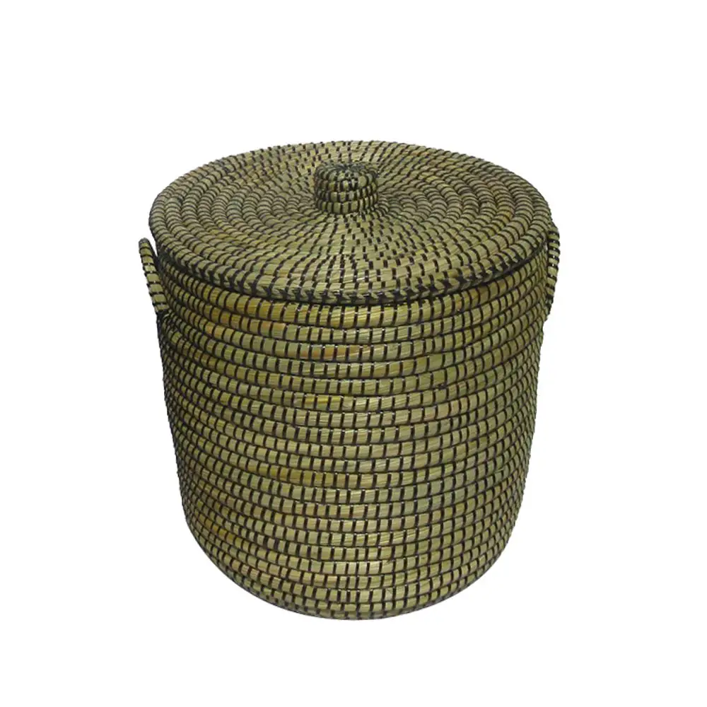 LIBERTA AFRICA ΚΑΛΑΘΙ ΜΕ ΚΑΠΑΚΙ 45x45x50cm KANSGRASS ΦΥΣΙΚΟ ΜΑΥΡΟ PVC