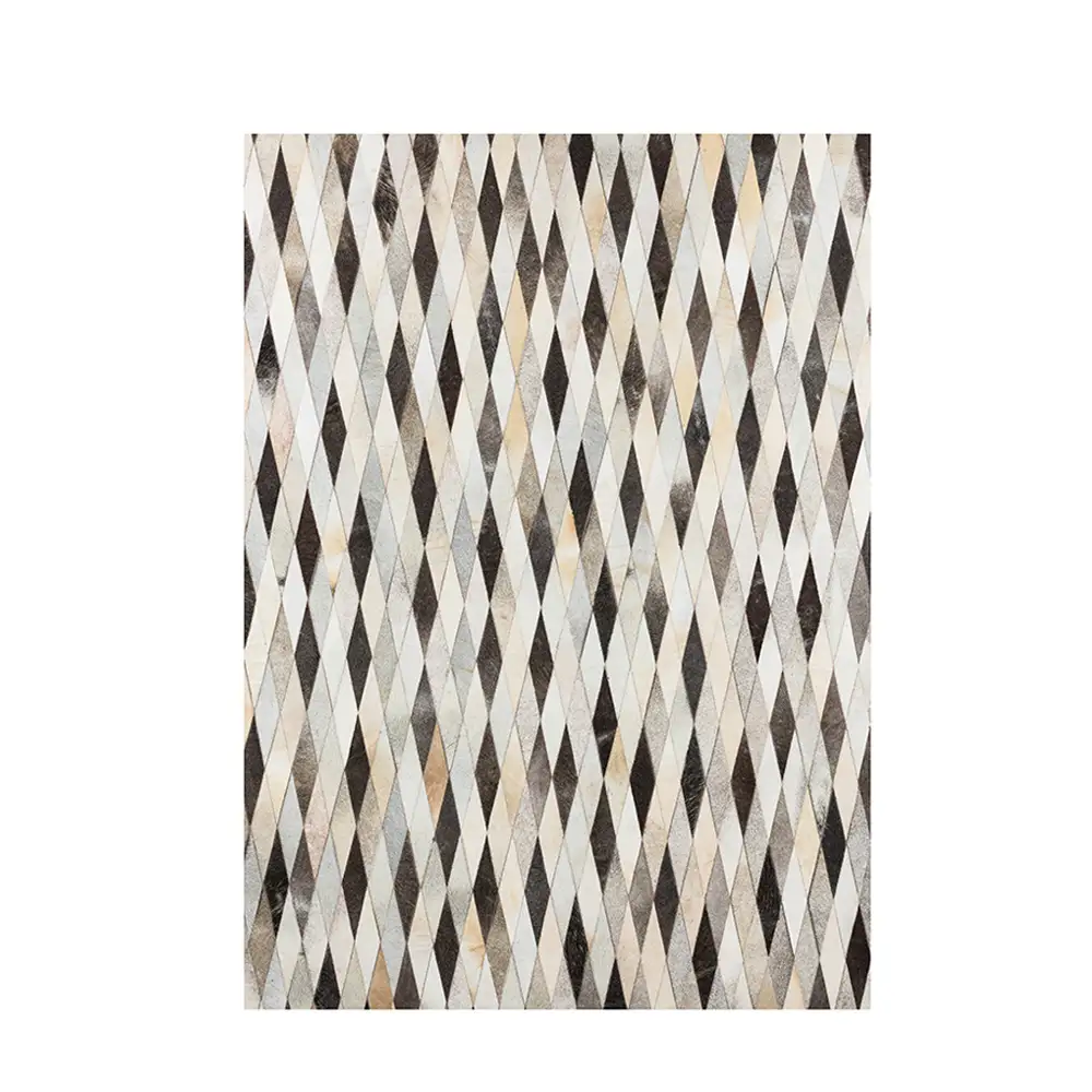 LIBERTA RHOMBUS ΧΑΛΙ ΣΑΛΟΝΙΟΥ 160x240cm ΔΕΡΜΑ ΓΚΡΙ ΜΠΕΖ ΚΑΦΕ