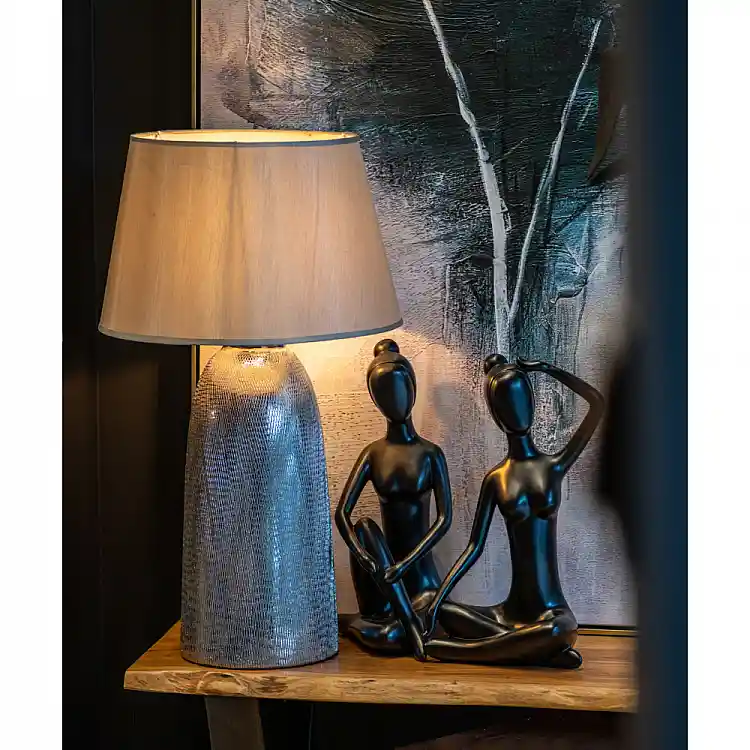 LIBERTA ARGENT ΦΩΤΙΣΤΙΚΟ ΕΠΙΤΡΑΠΕΖΙΟ 40x40x67cm ΚΕΡΑΜΙΚΟ ΑΣΗΜΙ ΛΕΥΚΟ ΥΦΑΣΜΑ