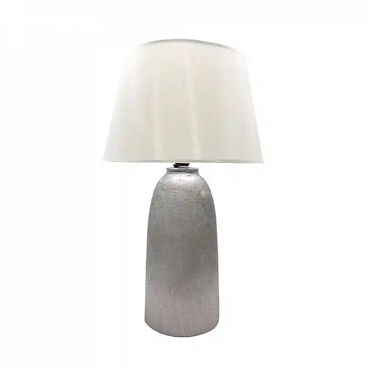 LIBERTA ARGENT ΦΩΤΙΣΤΙΚΟ ΕΠΙΤΡΑΠΕΖΙΟ 40x40x67cm ΚΕΡΑΜΙΚΟ ΑΣΗΜΙ ΛΕΥΚΟ ΥΦΑΣΜΑ
