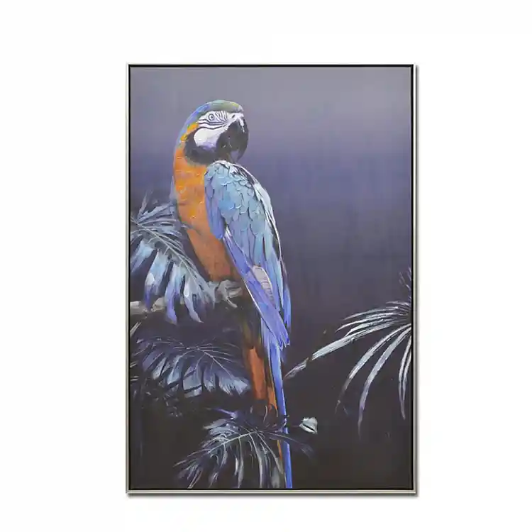 LIBERTA BLUΕ PARROT ΠΙΝΑΚΑΣ ΔΙΑΚΟΣΜΗΣΗΣ 82x122x5cm ΚΑΜΒΑΣ ΠΟΛΥΧΡΩΜΟ ΞΥΛΟ