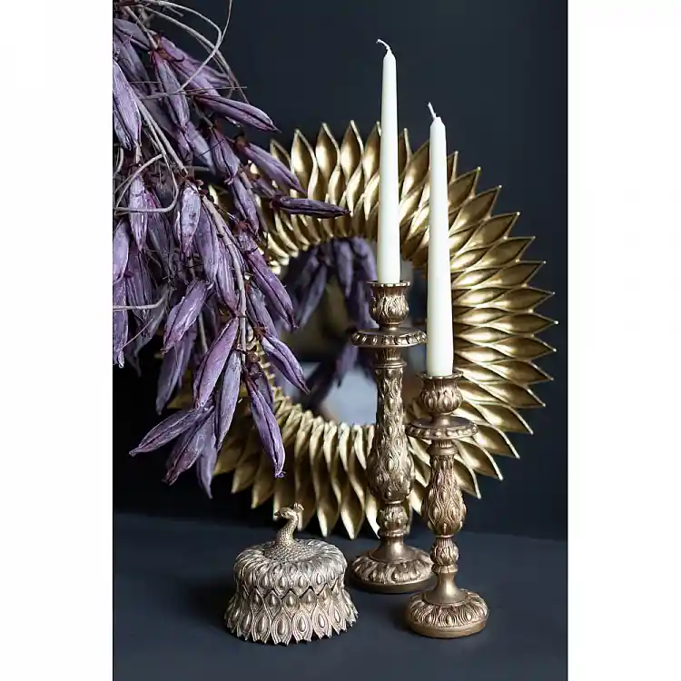 LIBERTA PEACOCK ΚΗΡΟΠΗΓΙΟ 9x1x25cm POLYRESIN ΧΡΥΣΟ ΑΝΤΙΚΕ