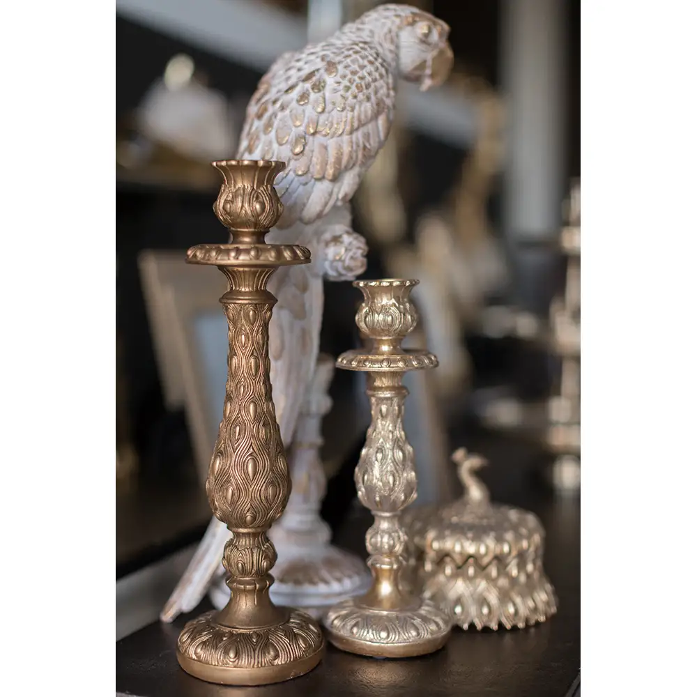 LIBERTA PEACOCK ΚΗΡΟΠΗΓΙΟ 9x1x25cm POLYRESIN ΧΡΥΣΟ ΑΝΤΙΚΕ