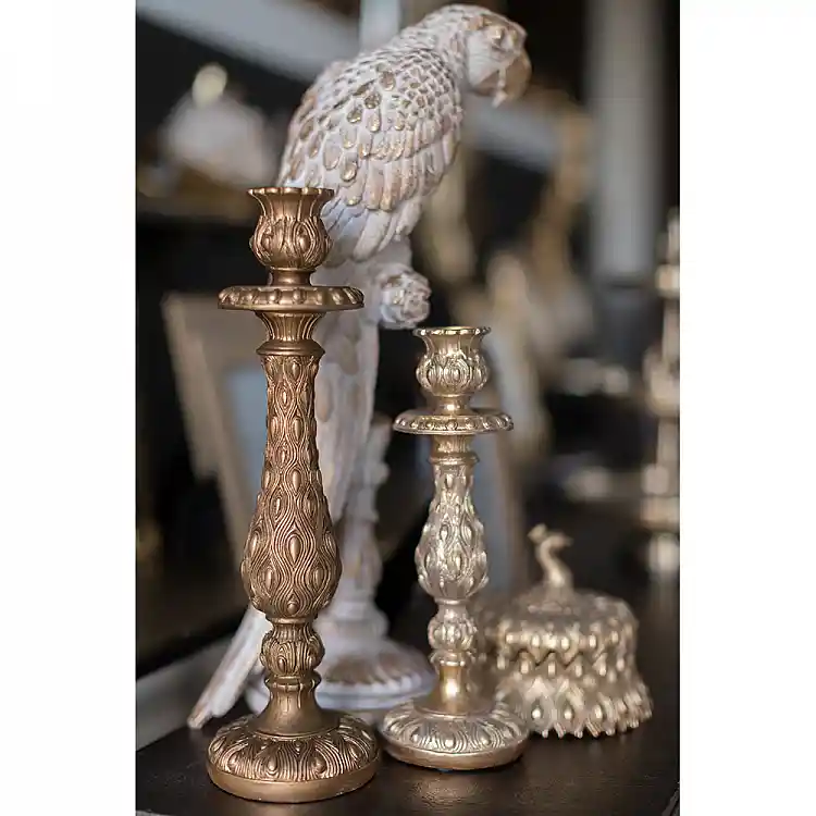 LIBERTA PEACOCK ΚΗΡΟΠΗΓΙΟ 9x1x25cm POLYRESIN ΧΡΥΣΟ ΑΝΤΙΚΕ