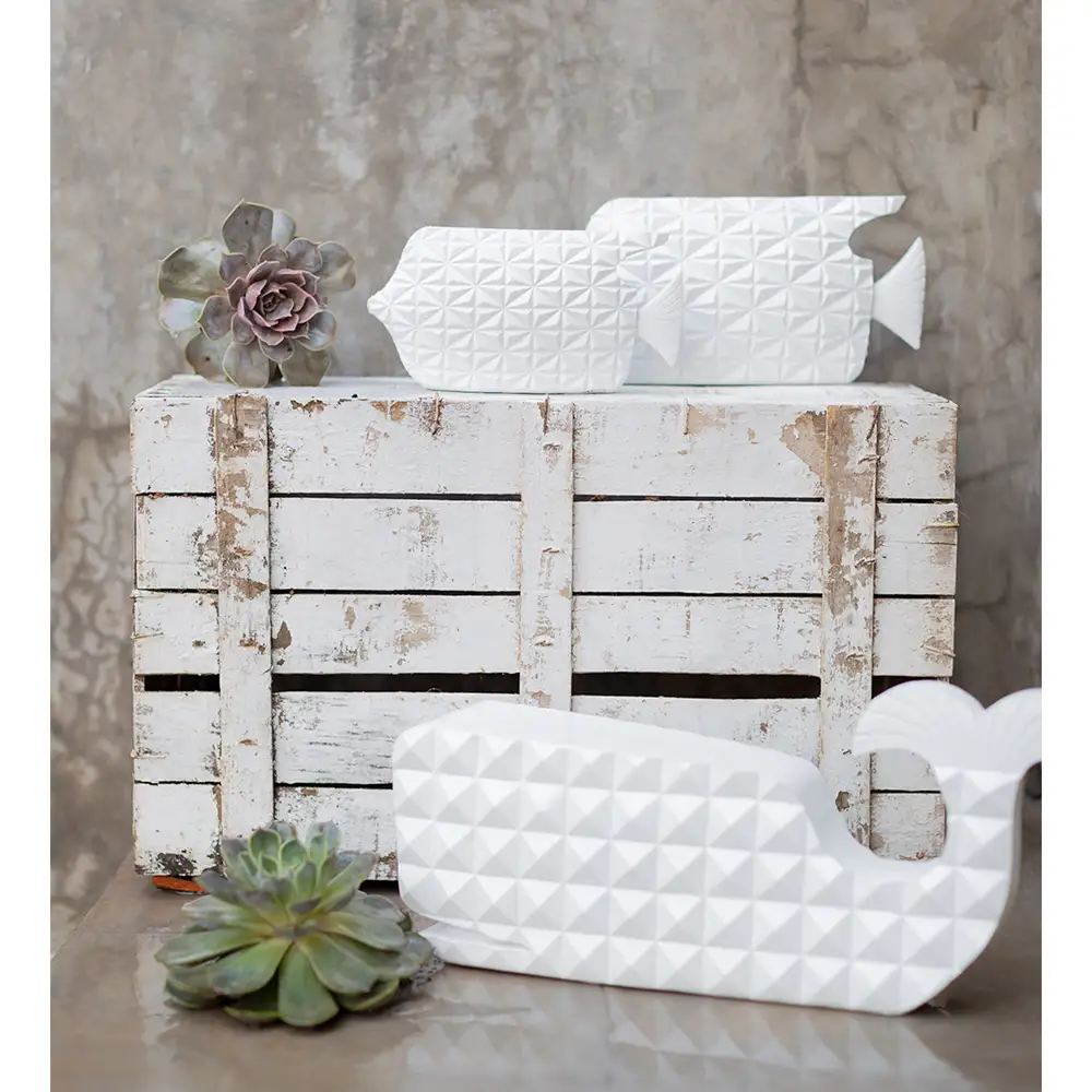 LIBERTA PISTRIS ΔΙΑΚΟΣΜΗΤΙΚΟ ΨΑΡΙ 40x11x18cm POLYRESIN ΛΕΥΚΟ