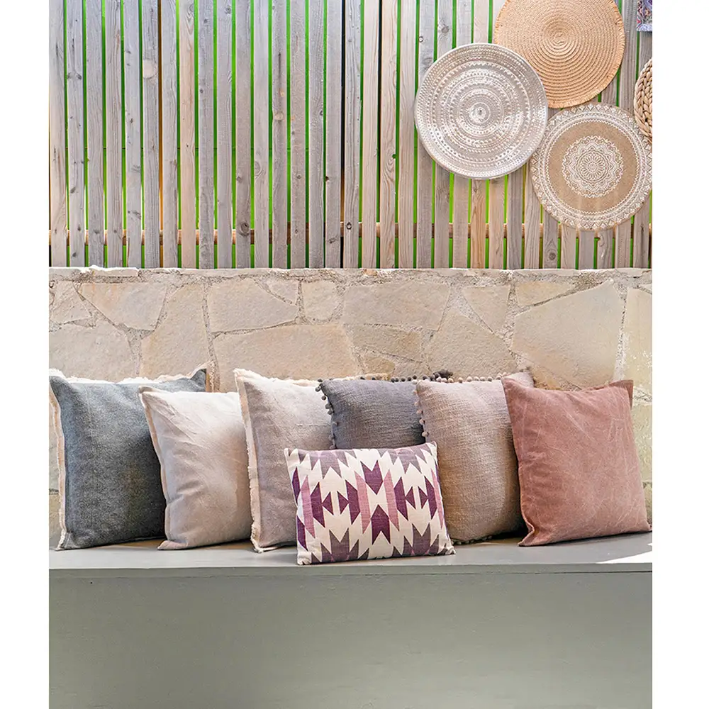 LIBERTA LIBELL 2 ΔΙΑΚΟΣΜΗΤΙΚΟ ΜΑΞΙΛΑΡΙ 45x45cm ΥΦΑΣΜΑ ΓΚΡΙ ΜΠΕΖ