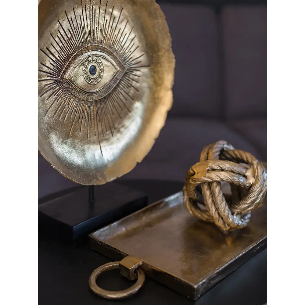 LIBERTA EYE ΔΙΑΚΟΣΜΗΤΙΚΟ TOTEM 32x10x41cm POLYRESIN ΧΡΥΣΟ ΜΑΥΡΟ