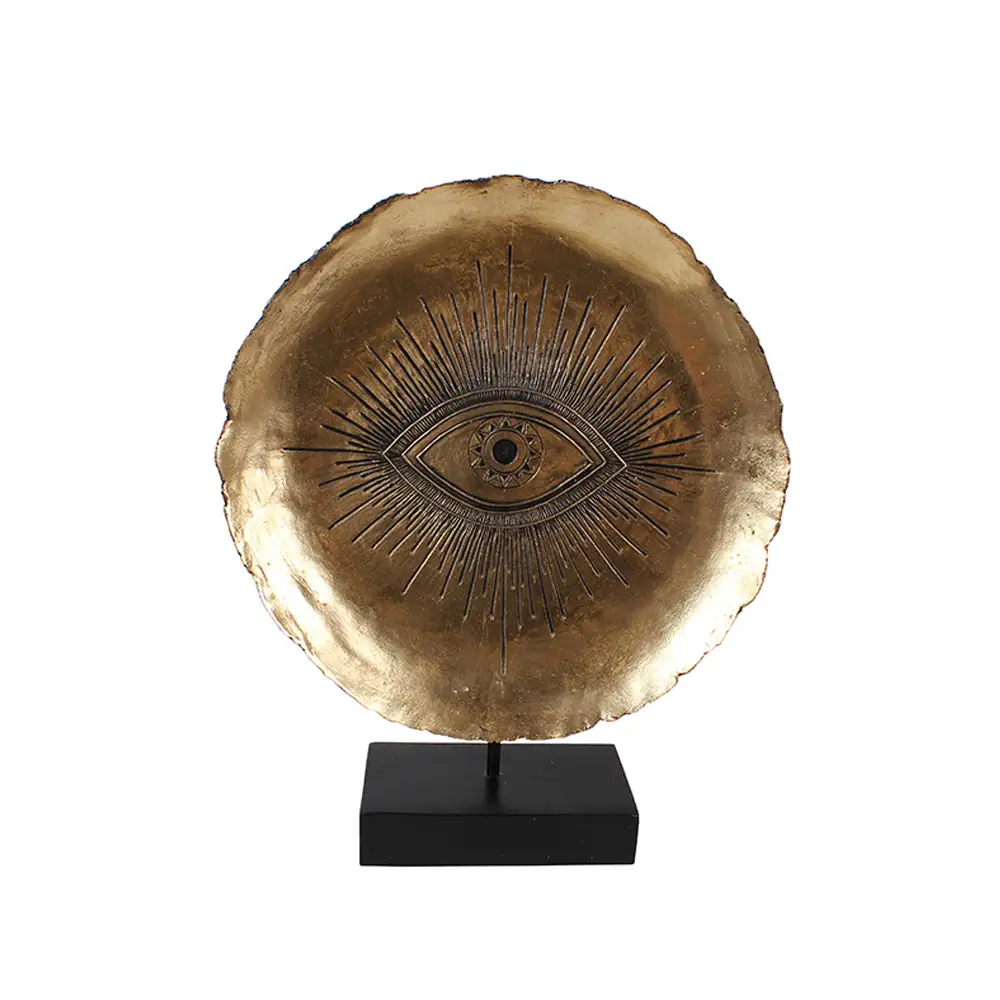 LIBERTA EYE ΔΙΑΚΟΣΜΗΤΙΚΟ TOTEM 32x10x41cm POLYRESIN ΧΡΥΣΟ ΜΑΥΡΟ