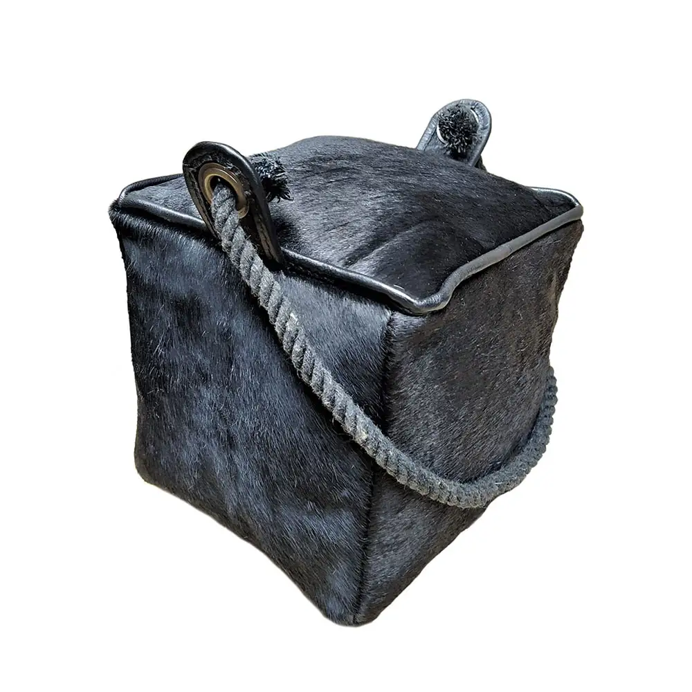 LIBERTA PUERTA ΔΙΑΚΟΣΜΗΤΙΚΟ DOOR STOPPER 15x15x15cm ΔΕΡΜΑ ΜΑΥΡΟ ΒΑΜΒΑΚΙ