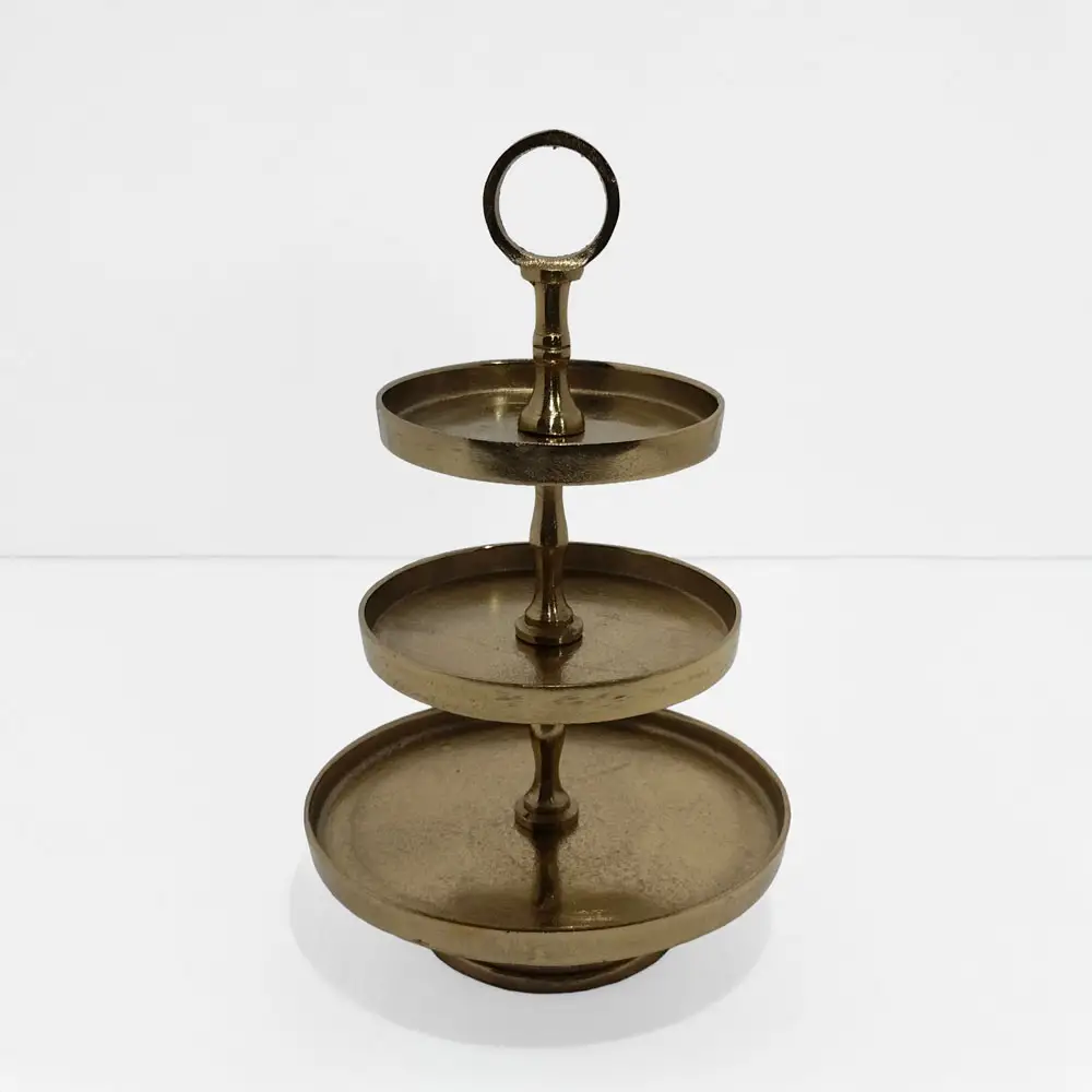 LIBERTA SERVIR ΟΡΝΤΕΒΙΕΡΑ 3 ΕΠΙΠΕΔΑ 22x22x36cm ΑΛΟΥΜΙΝΙΟ ΧΡΥΣΟ