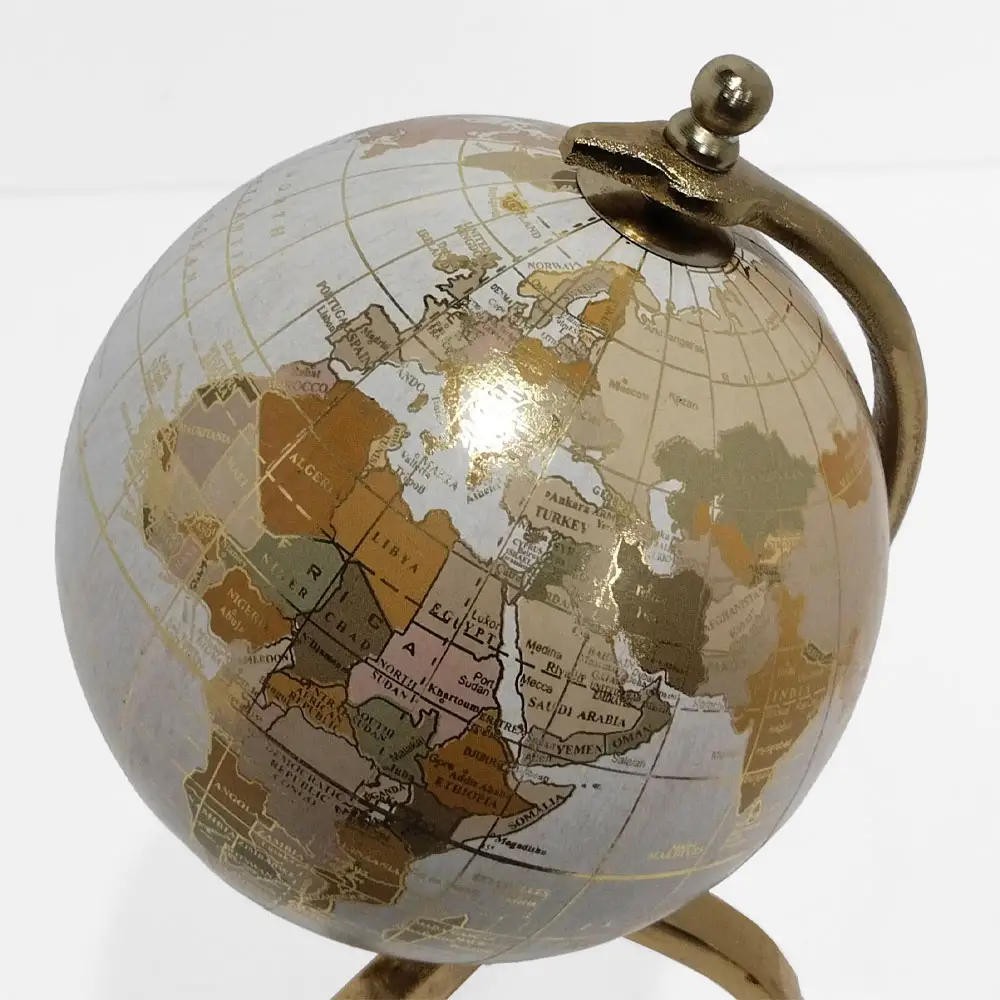 LIBERTA GLOBUS ΔΙΑΚΟΣΜΗΤΙΚΟ ΥΔΡΟΓΕΙΟΣ 15x15x41cm ΑΛΟΥΜΙΝΙΟ ΧΡΥΣΟ ΛΕΥΚΟ ΠΛΑΣΤΙΚΟ