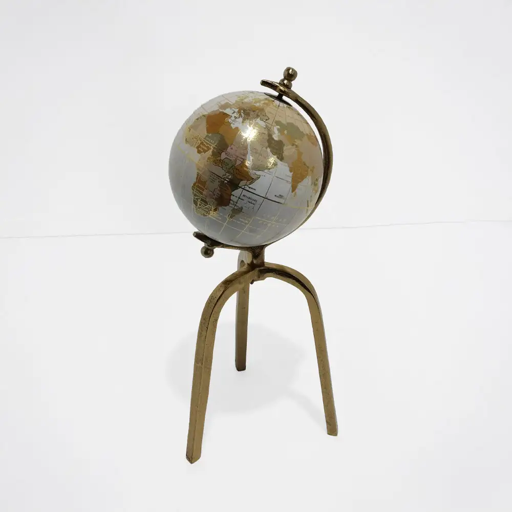 LIBERTA GLOBUS ΔΙΑΚΟΣΜΗΤΙΚΟ ΥΔΡΟΓΕΙΟΣ 15x15x41cm ΑΛΟΥΜΙΝΙΟ ΧΡΥΣΟ ΛΕΥΚΟ ΠΛΑΣΤΙΚΟ