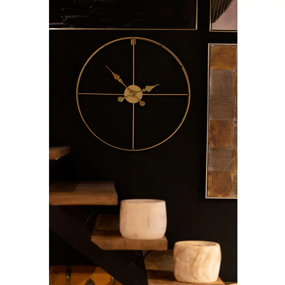 LIBERTA TEMPUS ΡΟΛΟΪ ΤΟΙΧΟΥ 60x60x7cm ΜΕΤΑΛΛΟ ΧΡΥΣΟ