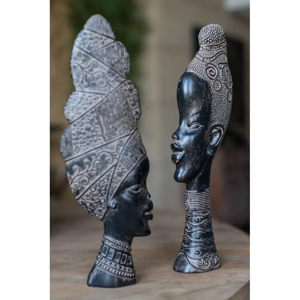 LIBERTA JABARI ΔΙΑΚΟΣΜΗΤΙΚΗ ΦΙΓΟΥΡΑ 13x6x43cm POLYRESIN ΜΑΥΡΟ ΚΑΦΕ