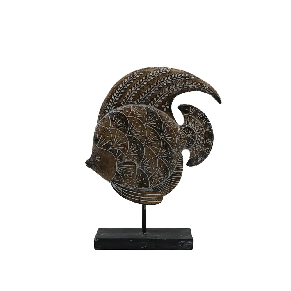 LIBERTA GOURAMI ΔΙΑΚΟΣΜΗΤΙΚΟ ΨΑΡΙ 19x6x25cm POLYRESIN ΚΑΦΕ