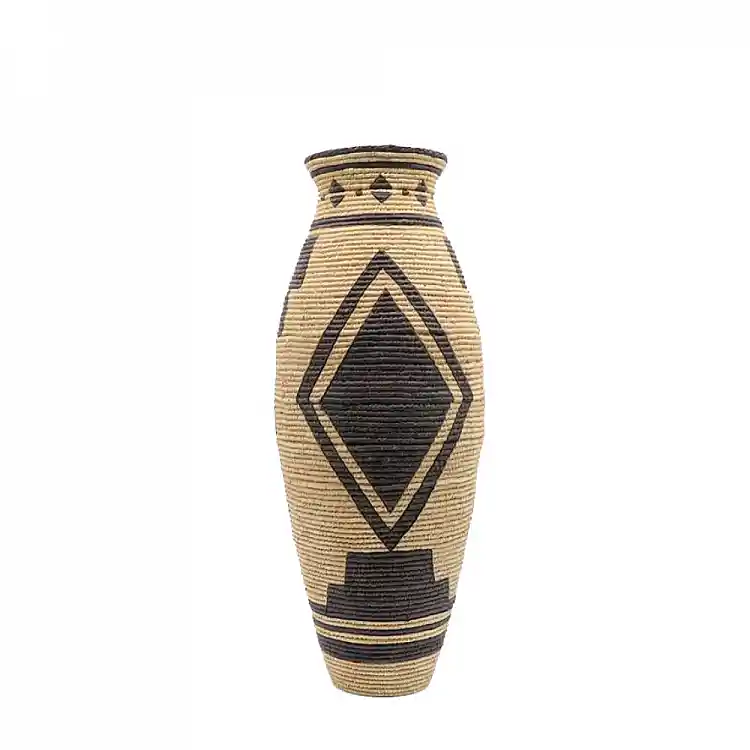 LIBERTA INKA ΒΑΖΟ 19x19x47cm POLYRESIN ΦΥΣΙΚΟ ΜΑΥΡΟ