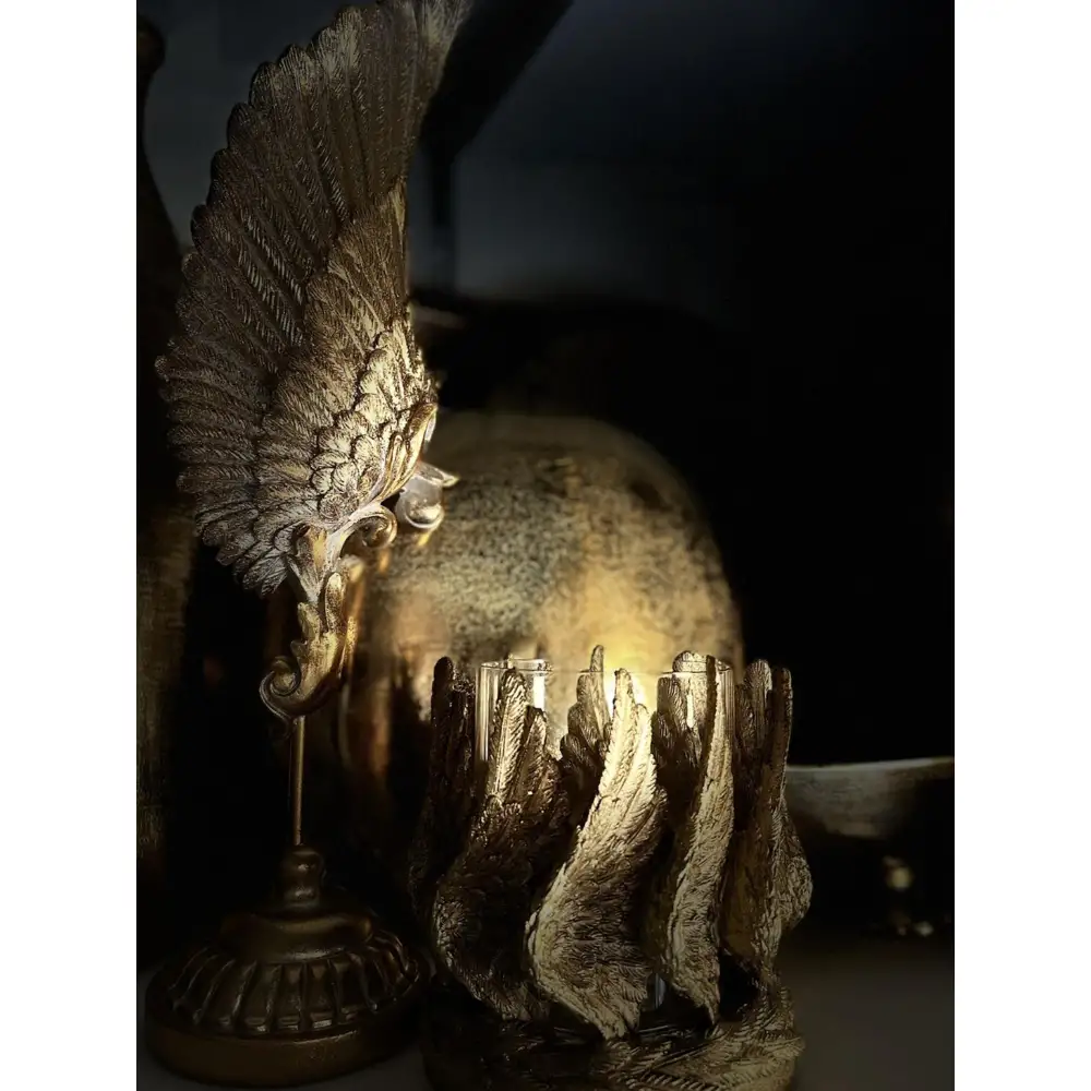 LIBERTA VOLE ΔΙΑΚΟΣΜΗΤΙΚΟ ΦΤΕΡΟ 15x11x46cm POLYRESIN ΧΡΥΣΟ ΑΝΤΙΚΕ