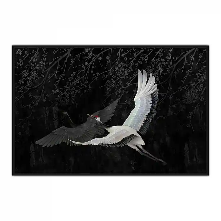 LIBERTA CRANE ΠΙΝΑΚΑΣ ΔΙΑΚΟΣΜΗΣΗΣ 123x83x5cm ΚΑΜΒΑΣ ΜΑΥΡΟ ΓΚΡΙ ΞΥΛΟ ΛΕΥΚΟ