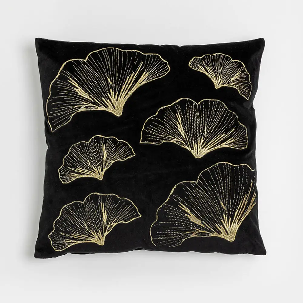 LIBERTA DIONE ΔΙΑΚΟΣΜΗΤΙΚΟ ΜΑΞΙΛΑΡΙ 45x45cm ΥΦΑΣΜΑ ΜΑΥΡΟ ΧΡΥΣΟ