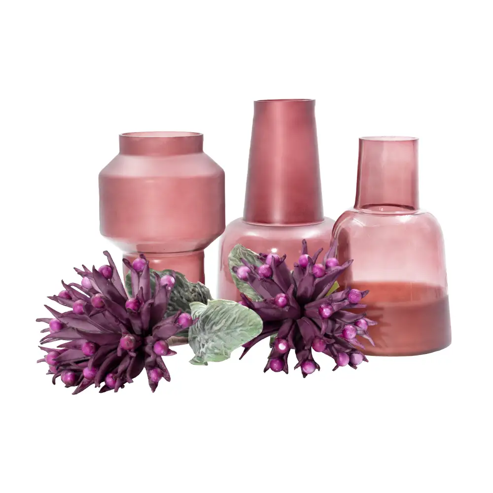 LIBERTA ZEME ΒΑΖΟ 15x15x24cm ΓΥΑΛΙ ΜΠΟΡΝΤΩ