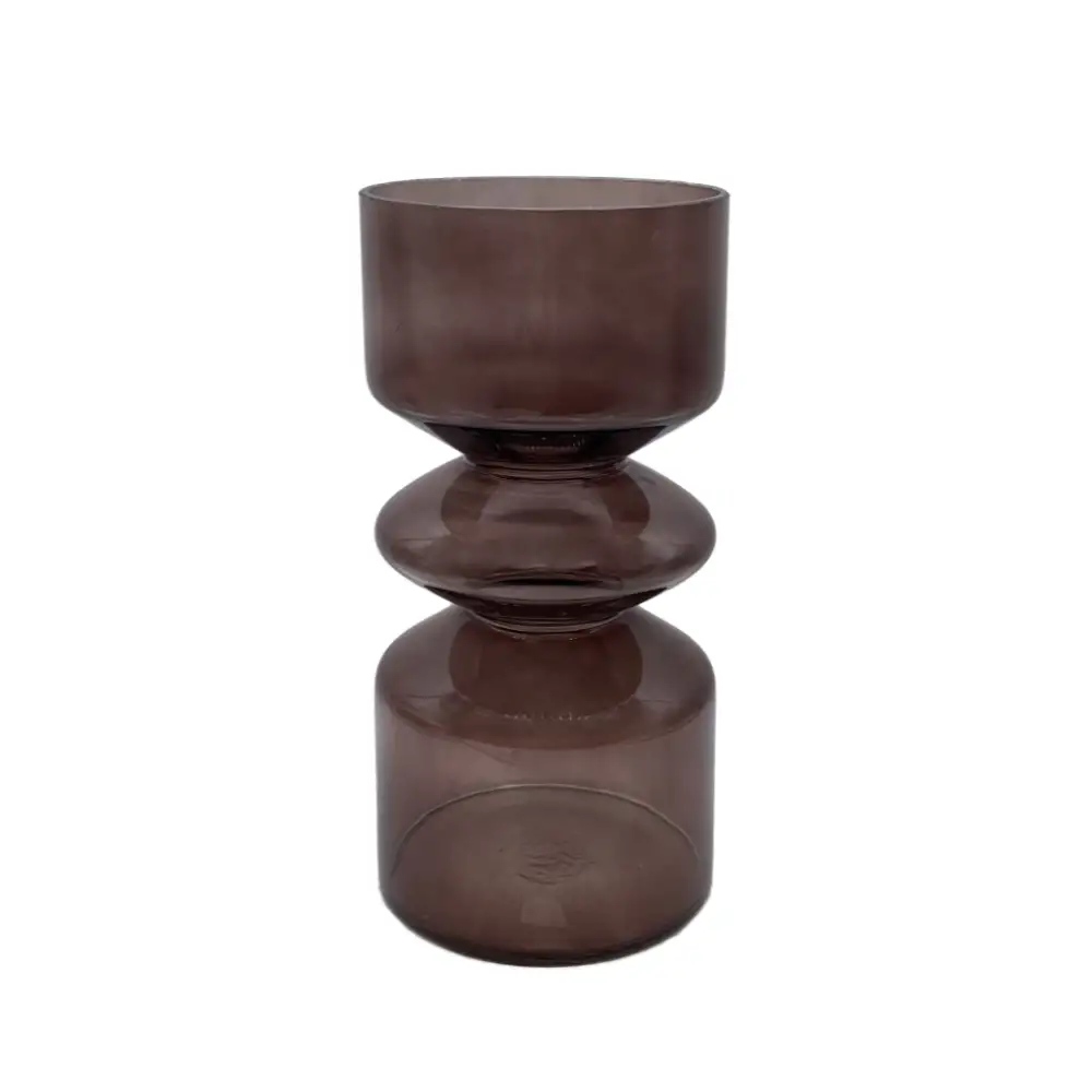 LIBERTA CULTURE ΒΑΖΟ 14x14x26cm ΓΥΑΛΙ ΚΑΦΕ