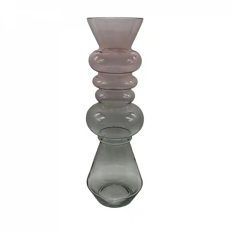 LIBERTA FORME ΒΑΖΟ 14x14x46cm ΓΥΑΛΙ ΡΟΖ ΠΡΑΣΙΝΟ