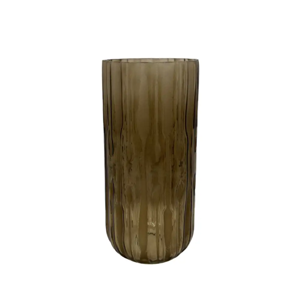 LIBERTA MEDAN ΒΑΖΟ 14x14x30cm ΓΥΑΛΙ ΚΑΦΕ