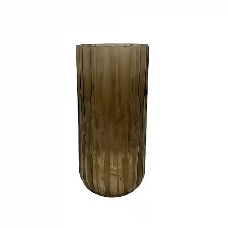 LIBERTA MEDAN ΒΑΖΟ 14x14x30cm ΓΥΑΛΙ ΚΑΦΕ