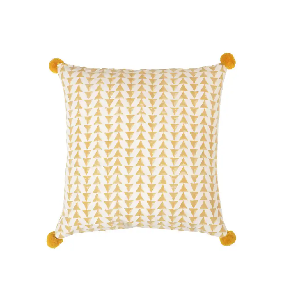 LIBERTA DANDI 2 ΔΙΑΚΟΣΜΗΤΙΚΟ ΜΑΞΙΛΑΡΙ 45x45cm ΒΑΜΒΑΚΙ ΛΕΥΚΟ ΚΙΤΡΙΝΟ