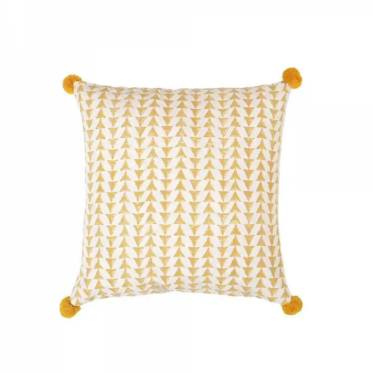 LIBERTA DANDI 2 ΔΙΑΚΟΣΜΗΤΙΚΟ ΜΑΞΙΛΑΡΙ 45x45cm ΒΑΜΒΑΚΙ ΛΕΥΚΟ ΚΙΤΡΙΝΟ