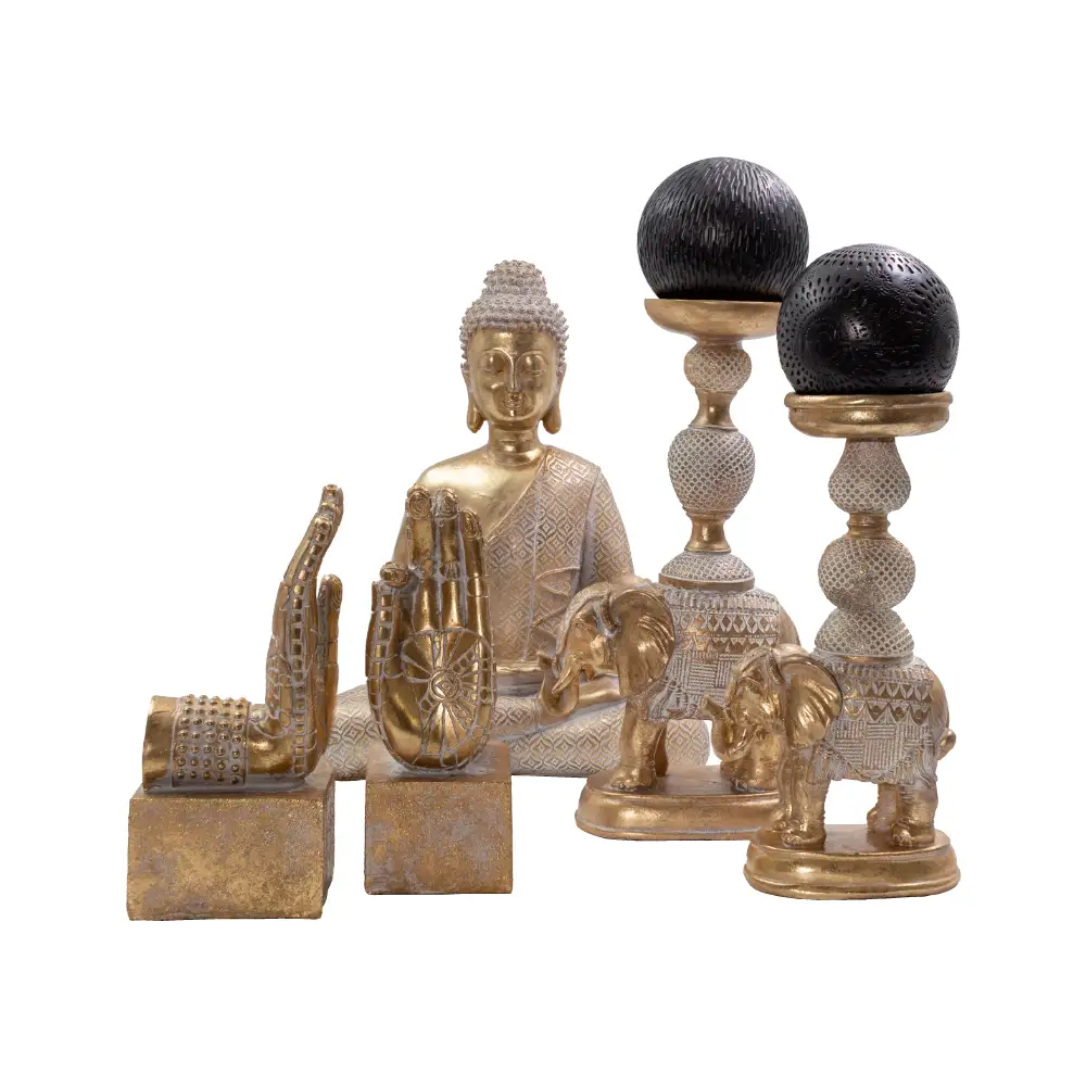 LIBERTA ELEPHAS 1 ΚΗΡΟΠΗΓΙΟ 15x9x28cm POLYRESIN ΧΡΥΣΟ ΛΕΥΚΟ