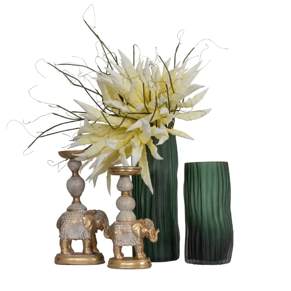 LIBERTA ELEPHAS 1 ΚΗΡΟΠΗΓΙΟ 15x9x28cm POLYRESIN ΧΡΥΣΟ ΛΕΥΚΟ