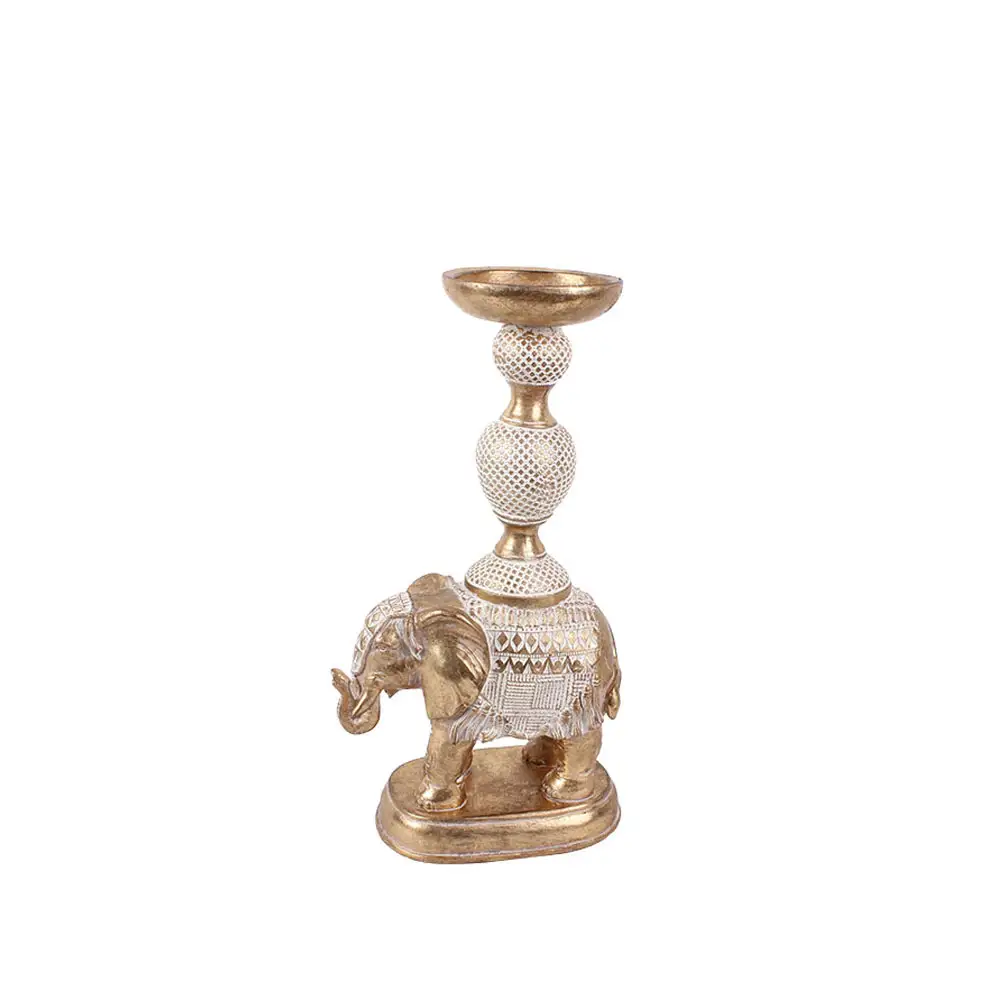 LIBERTA ELEPHAS 2 ΚΗΡΟΠΗΓΙΟ 18x10x33cm POLYRESIN ΧΡΥΣΟ ΛΕΥΚΟ
