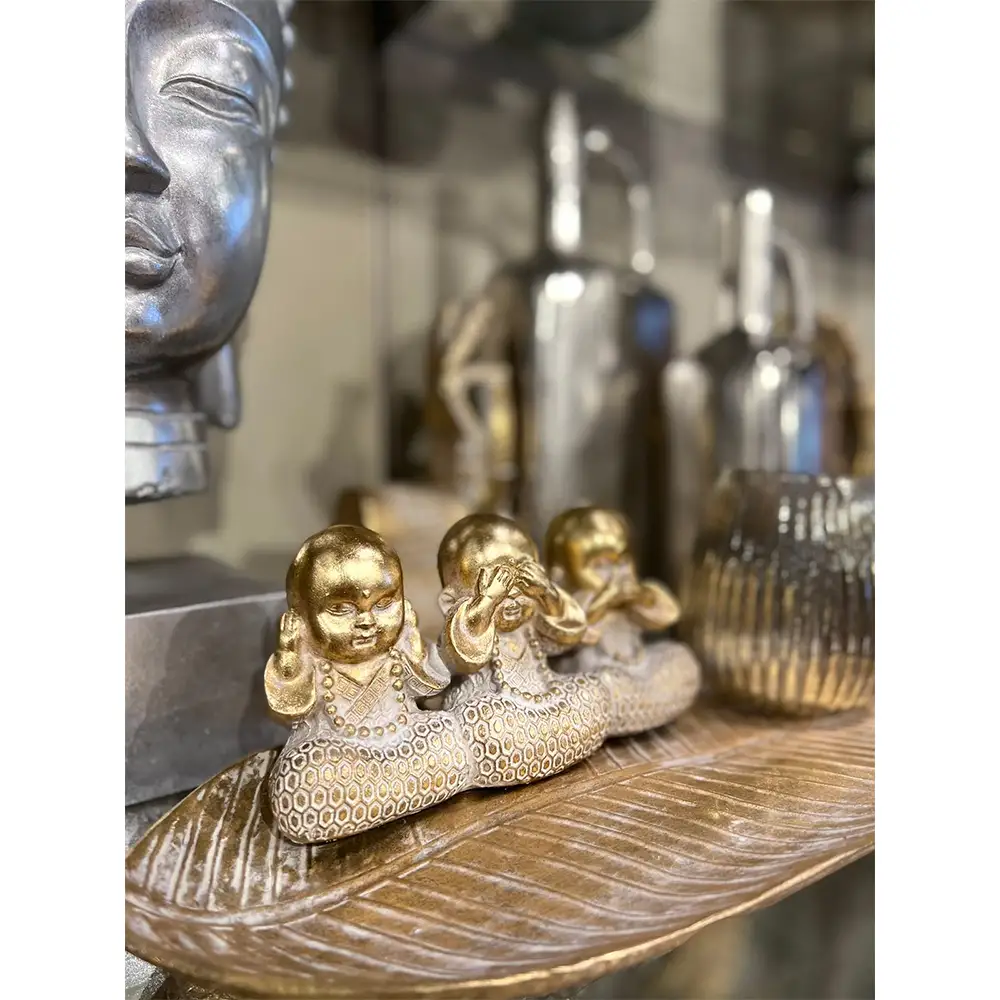 LIBERTA MAHATMA ΔΙΑΚΟΣΜΗΤΙΚΟ ΦΥΛΛΟ 44x16x11cm POLYRESIN ΧΡΥΣΟ