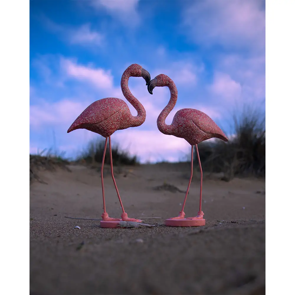 LIBERTA ROSEUS ΔΙΑΚΟΣΜΗΤΙΚΟ ΦΛΑΜΙΝΓΚΟ 24x12x46cm POLYRESIN ΡΟΖ