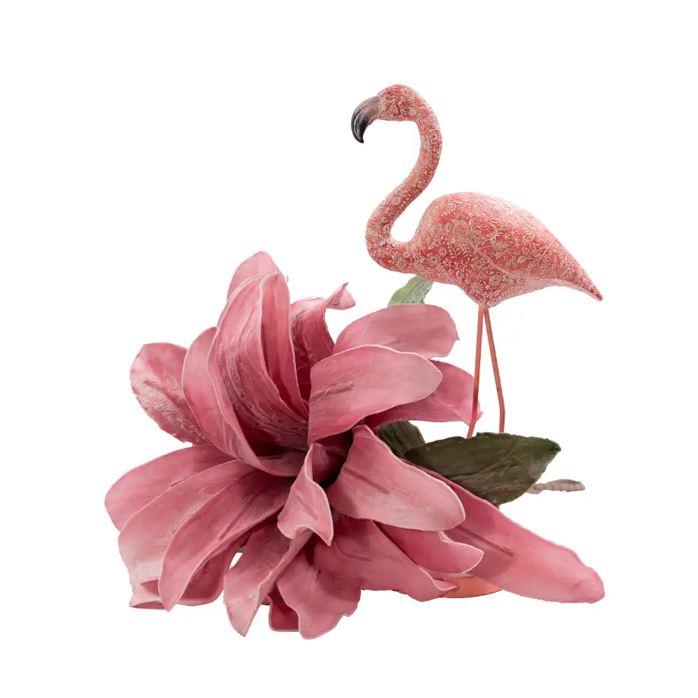LIBERTA ROSEUS ΔΙΑΚΟΣΜΗΤΙΚΟ ΦΛΑΜΙΝΓΚΟ 24x12x46cm POLYRESIN ΡΟΖ