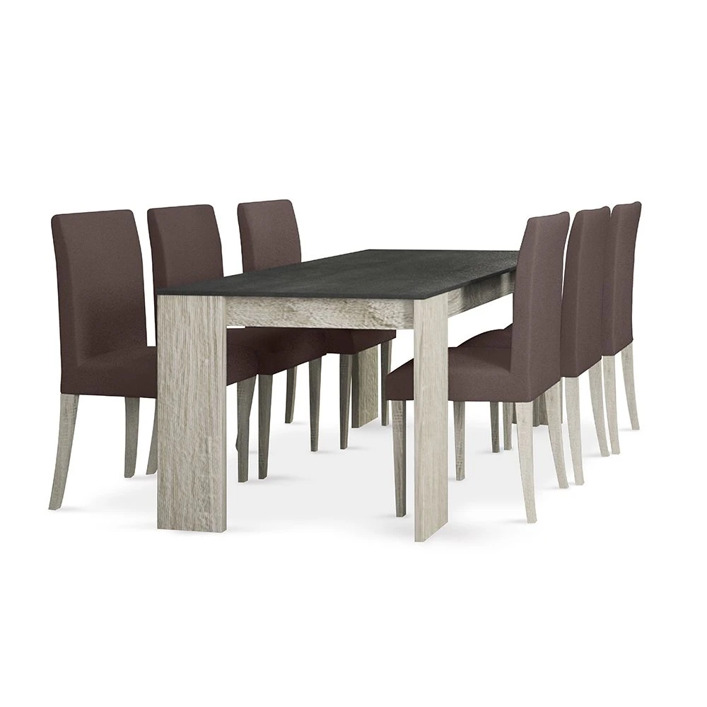 LIBERTA INTRO ΤΡΑΠΕΖΙ CEMENT ΣΚΟΥΡΟ SONOMA ΣΚΟΥΡΟ 170x90x76