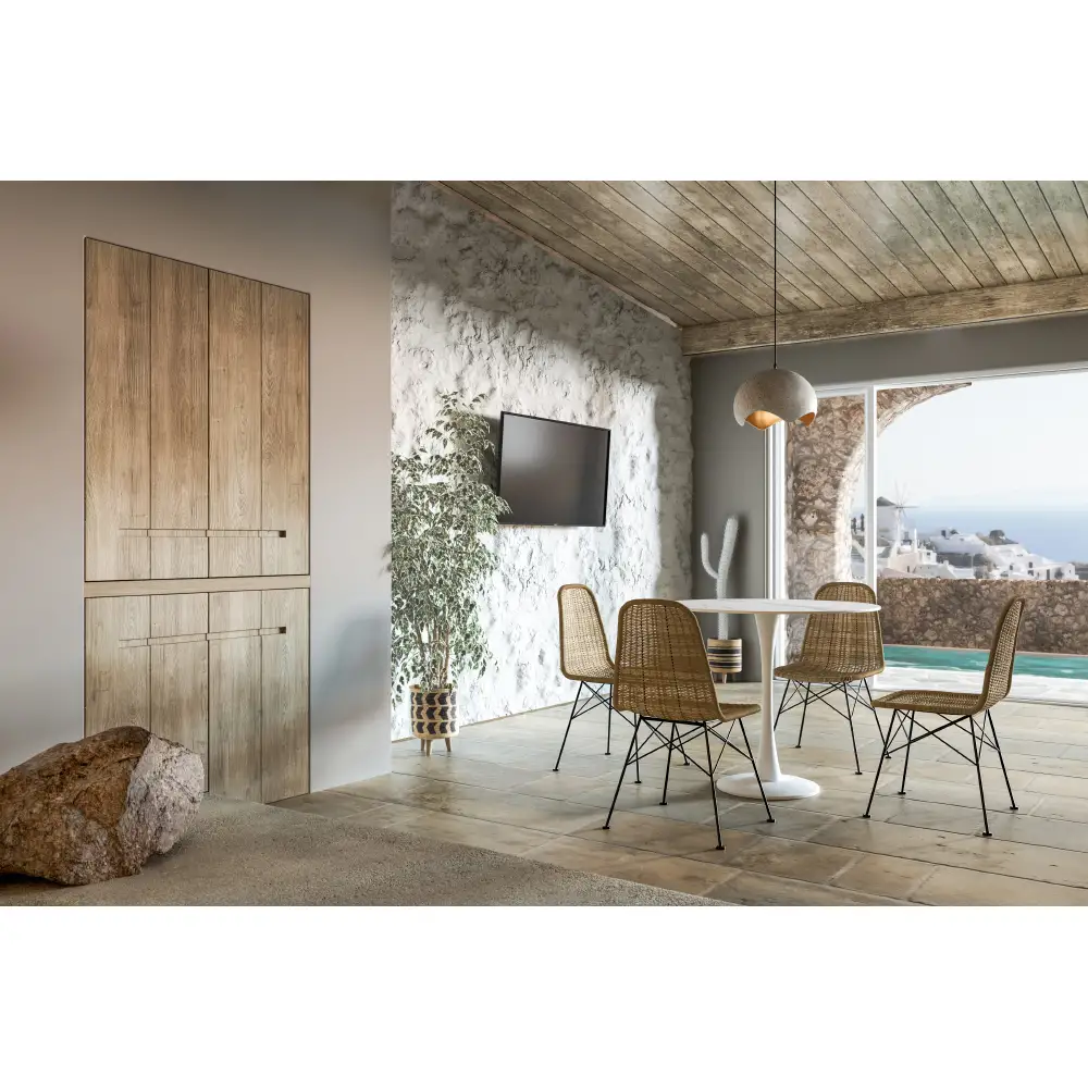 LIBERTA SNOW ΤΡΑΠΕΖΙ ΡΟΤΟΝΤΑ ΛΕΥΚΟ 90x90x75cm