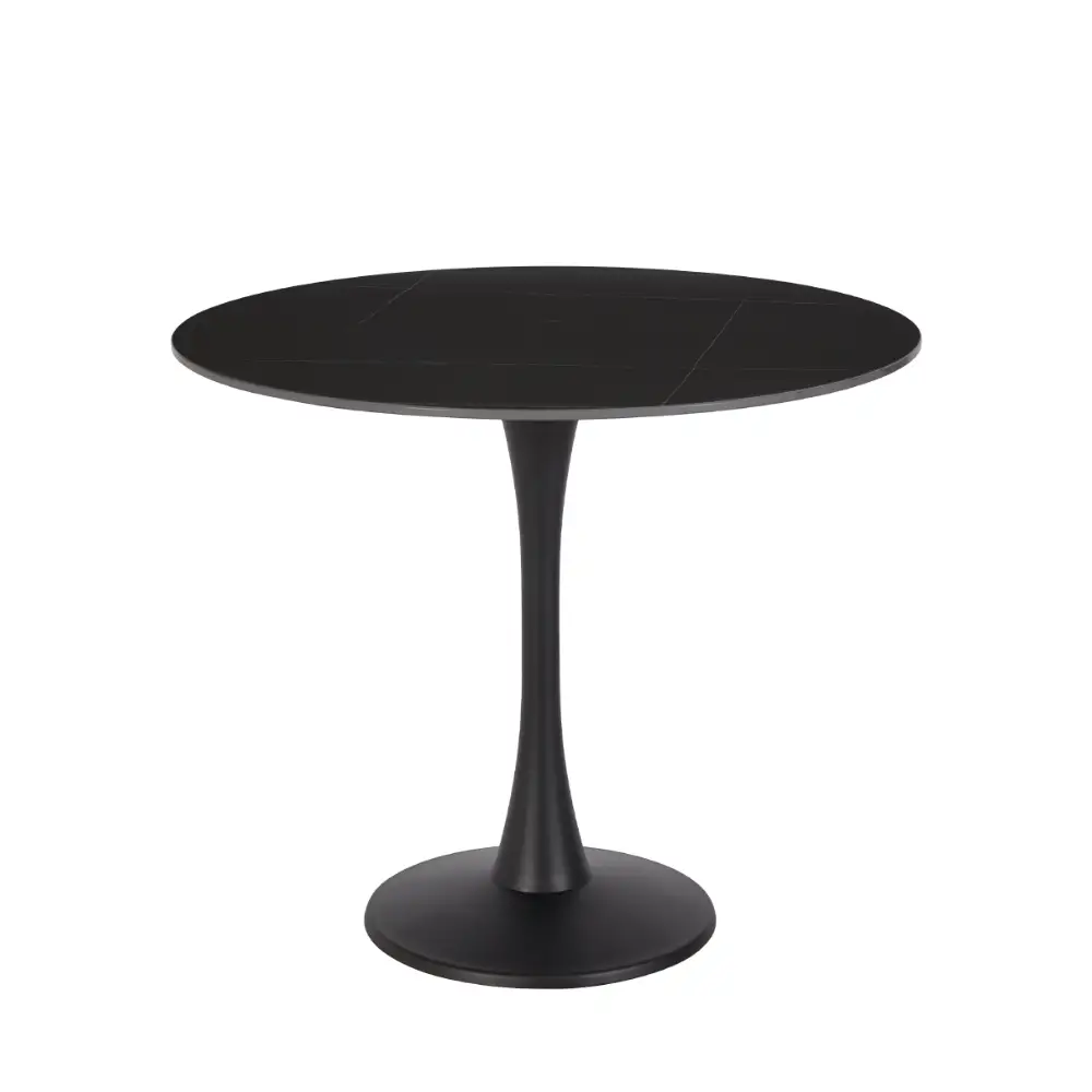 LIBERTA VOLCANO ΤΡΑΠΕΖΙ ΡΟΤΟΝΤΑ ΜΑΥΡΟ 90x90x75cm