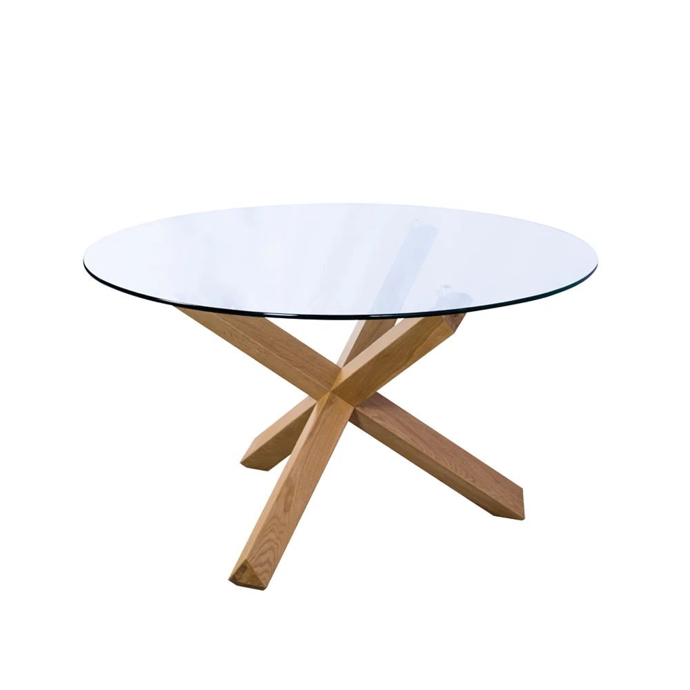 LIBERTA GLASS ΤΡΑΠΕΖΙ ΔΙΑΦΑΝΟ 130x130x75